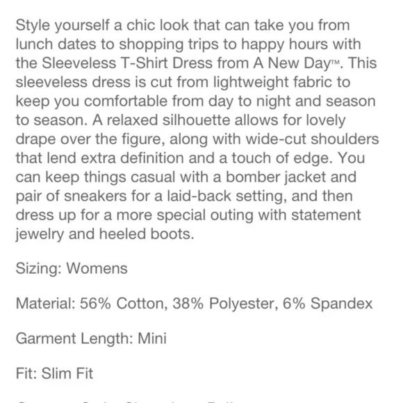 A New Day Sleeveless Tee Shirt Dress NWT Teal - Picture 4 of 11